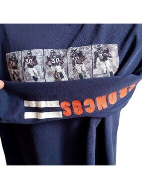 XL Denver Broncos T-Shirt Y2K 2000 Long Sleeve Graphic Delta Pro Weight Football
